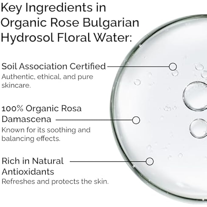 MARJAN ORGANIC BULGARIAN ROSE HYDROSOL FLORAL WATER 50ML  100% CERTIFIED ORGANIC  NATURAL TONER & CLEANSER  FACE & BODY MIST  VEGAN & GMO FREE  PERFECT FOR SKIN, HAIR & DIY BEAUTY - Image 4